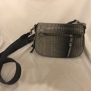 Croc Embossed Crossbody/Shoulder Gray Ombre Purse
